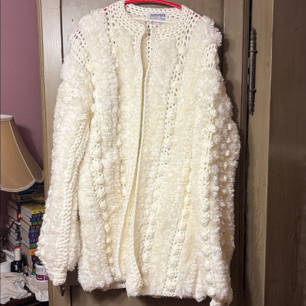 Vintage Answers By Riddles Chunky Sweater Cardigan Boho Cottagecore Sz L